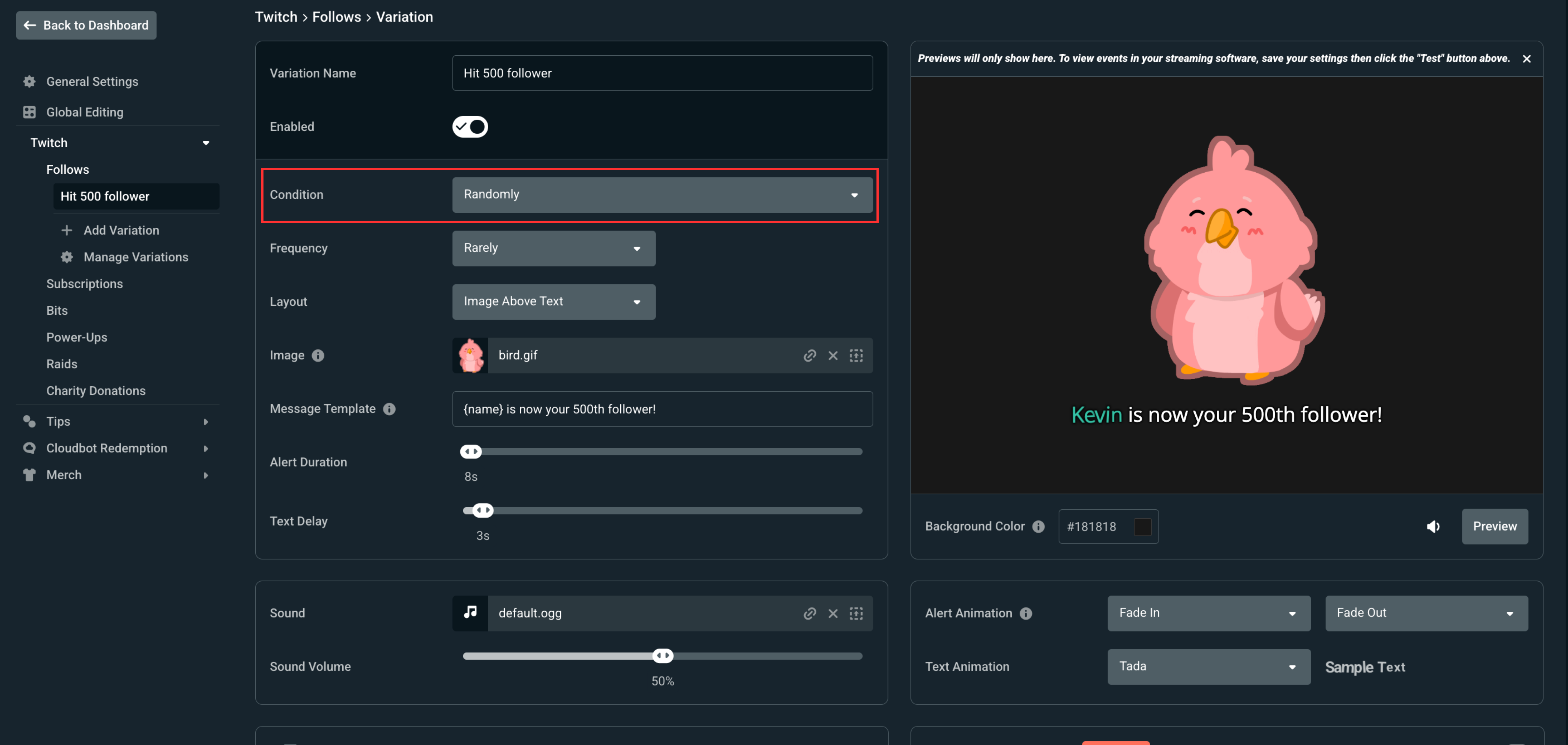 Adding condition to your specific alert box variation